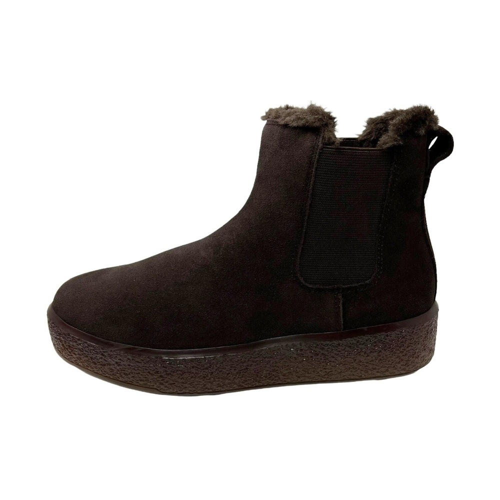 MADEWELL The Toasty Suede Chelsea Pull On Boots Dark Coffee Brown Women Sz 7, 10